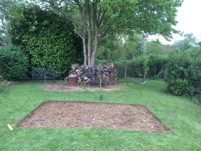 Turf removed for an office base
