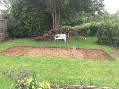 Turf removed for an office base