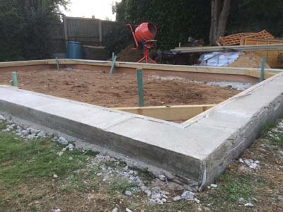 A poured ring beam