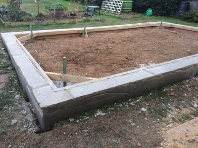 A poured ring beam